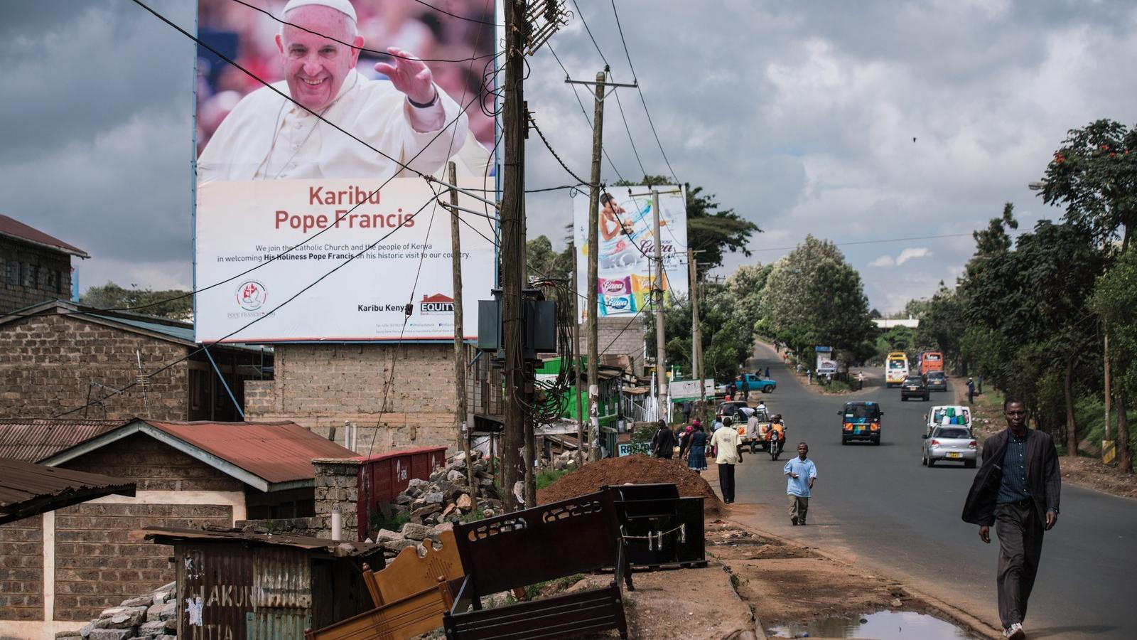 Kenya, Nairobi nyomornegyede 2015 november 24 -  Ferenc pápa ötnapos afrikai túrára indult - Fotó: Nichole Sobecki / Getty Image