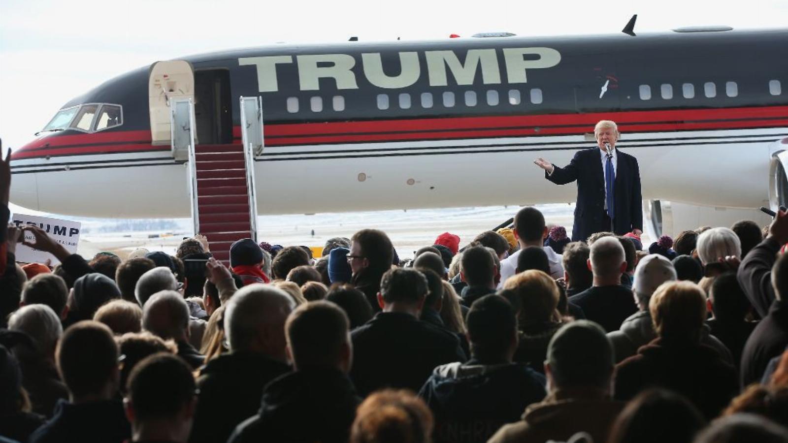 Donald Trump saját repülőgépén járta Iowát FOTÓ: EUROPRESS/GETTY IMAGES/SCOTT OLSON