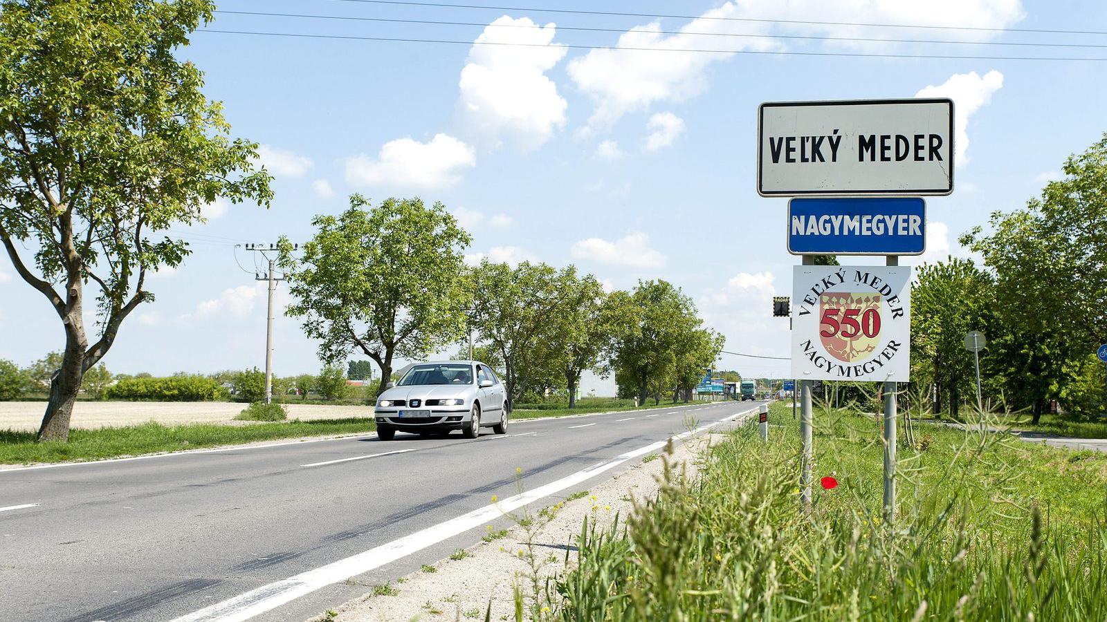  A szlovákiai Nagymegyer (Velky Meder) helységnévtáblája 2016. május 9-én. MTI Fotó: Krizsán Csaba