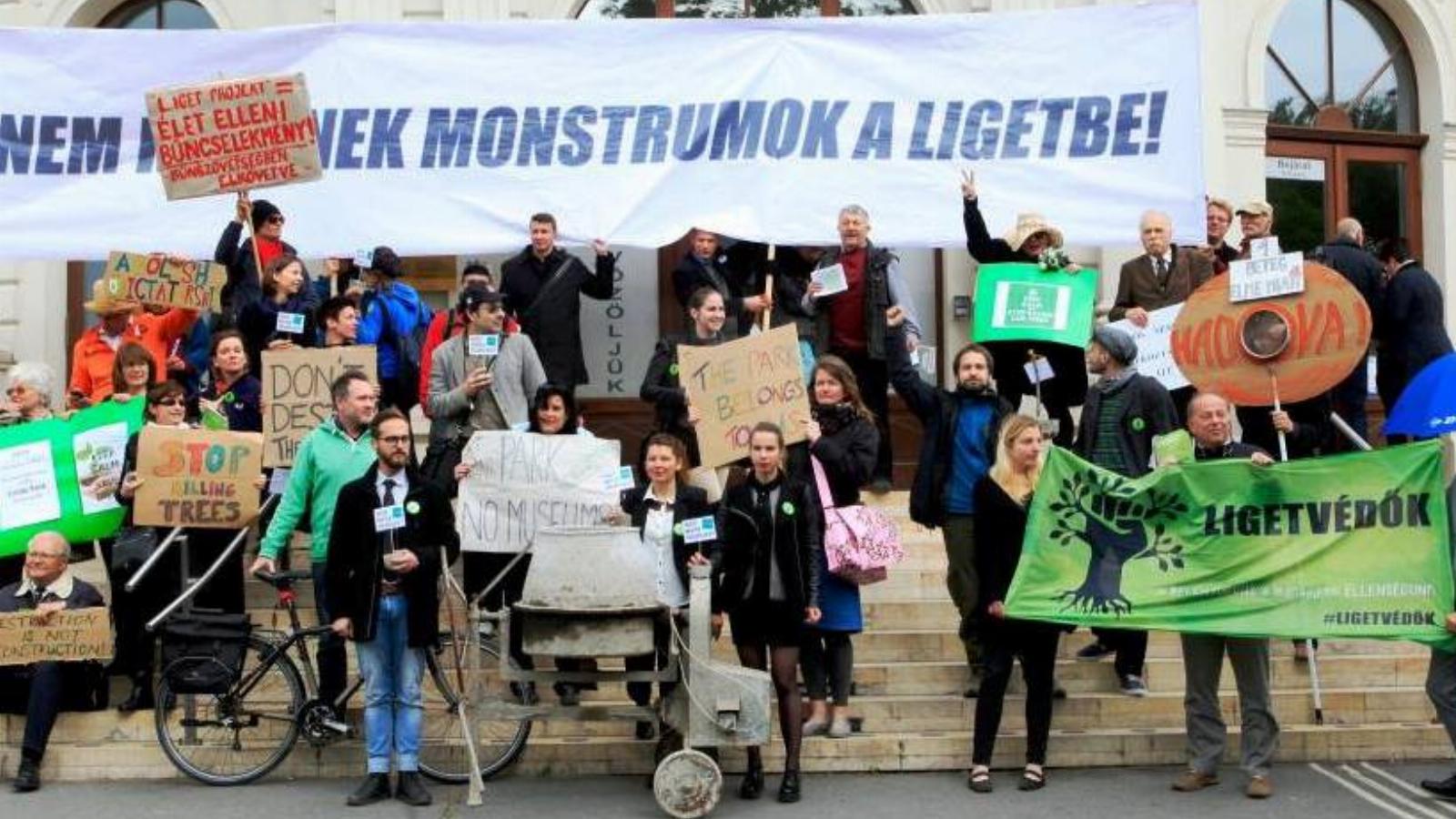 A Ligetvédők egy korábbi megmozdulása. Forrás: Facebook/Ligetvédők