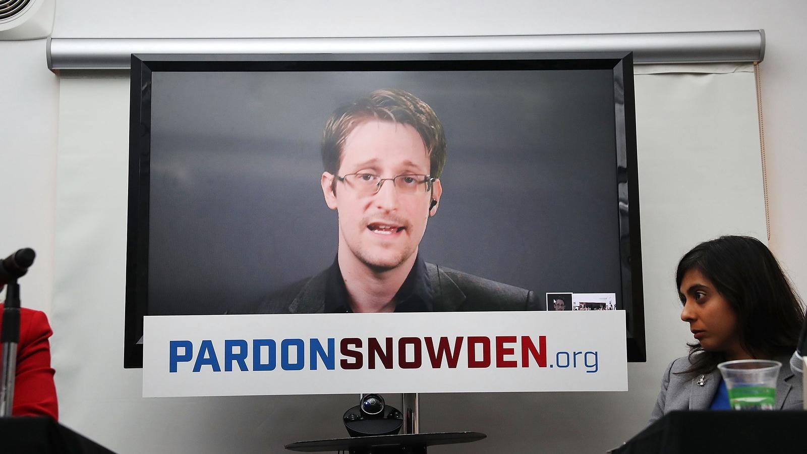 Snowden gyakori vendég a különféle konferenciákon, műholdas kapcsolat révén szól hozzá az egyes témákhoz FOTÓ: EUROPRESS/GETTY I