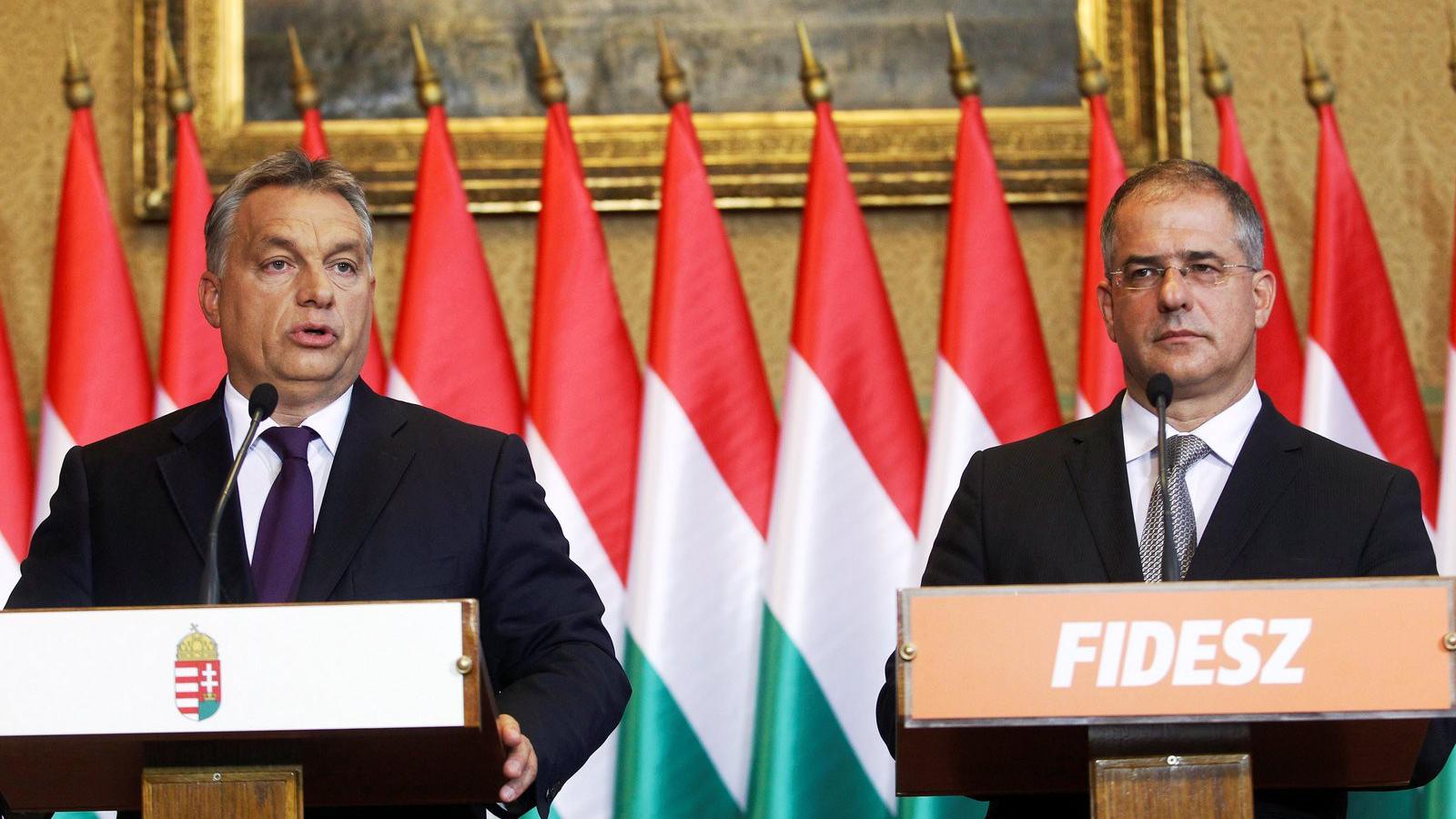  Orbán Viktor és Kósa Lajos sajtótájékoztatója.  MTI Fotó: Szigetváry Zsolt