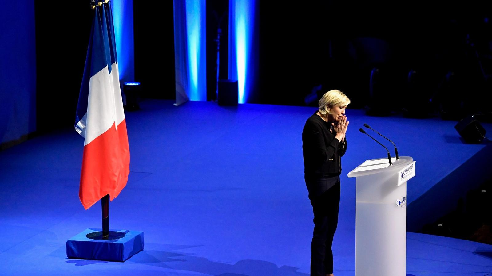 Marine Le Pen február 5-i beszéde. FOTÓ: Jeff J Mitchell/Getty Images