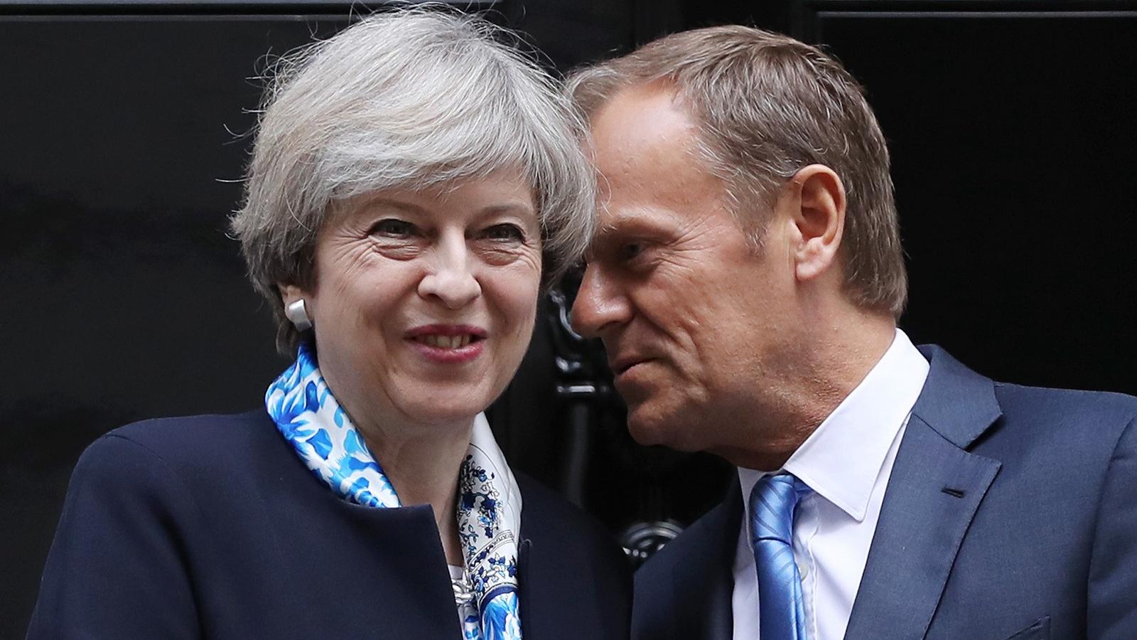 Donald Tusk április elején tárgyalt már Theresa May brit miniszterelnökkel.  FOTÓ: Getty Images, Dan Kitwood 