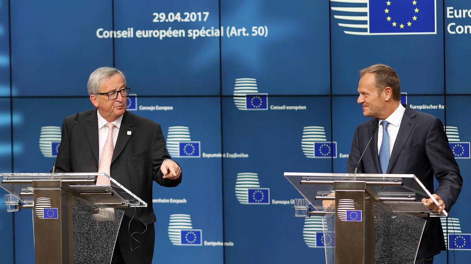 Jean-Claude Juncker és Donald Tusk FOTÓ: Getty Images, Dan Kitwood 