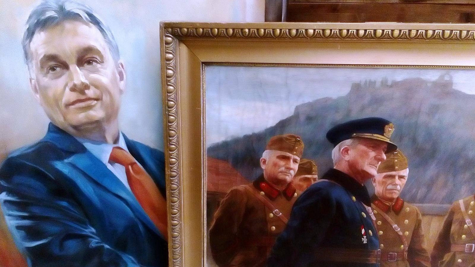 Orbán Viktor és Horthy Miklós festménye az Ecseri piacon