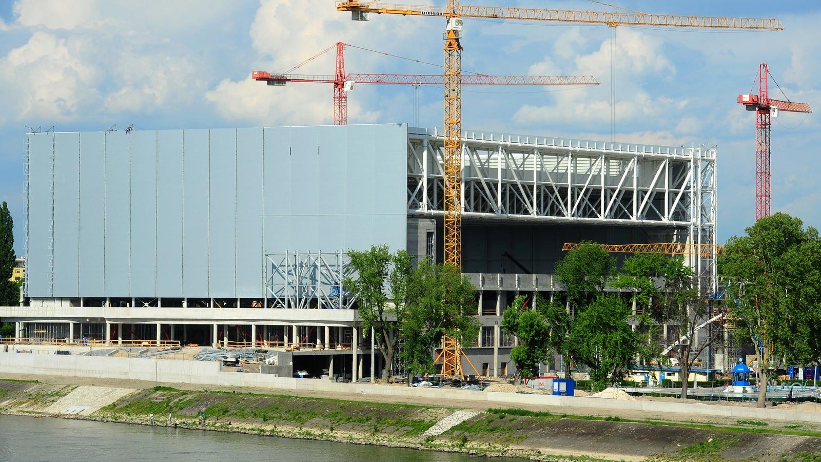 A Duna Aréna építkezésén FOTÓ: Molnár Ádám