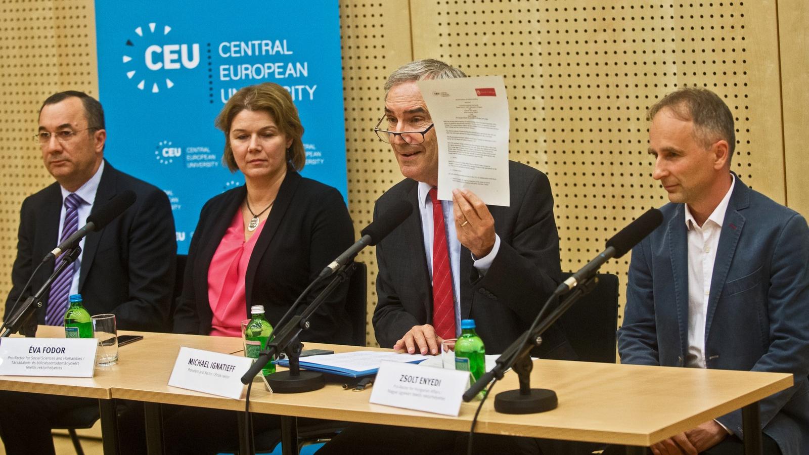 Michael Ignatieff egyértelművé tette: a CEU ma is megfelel a törvénynek. FOTÓ: TÓTH GERGŐ