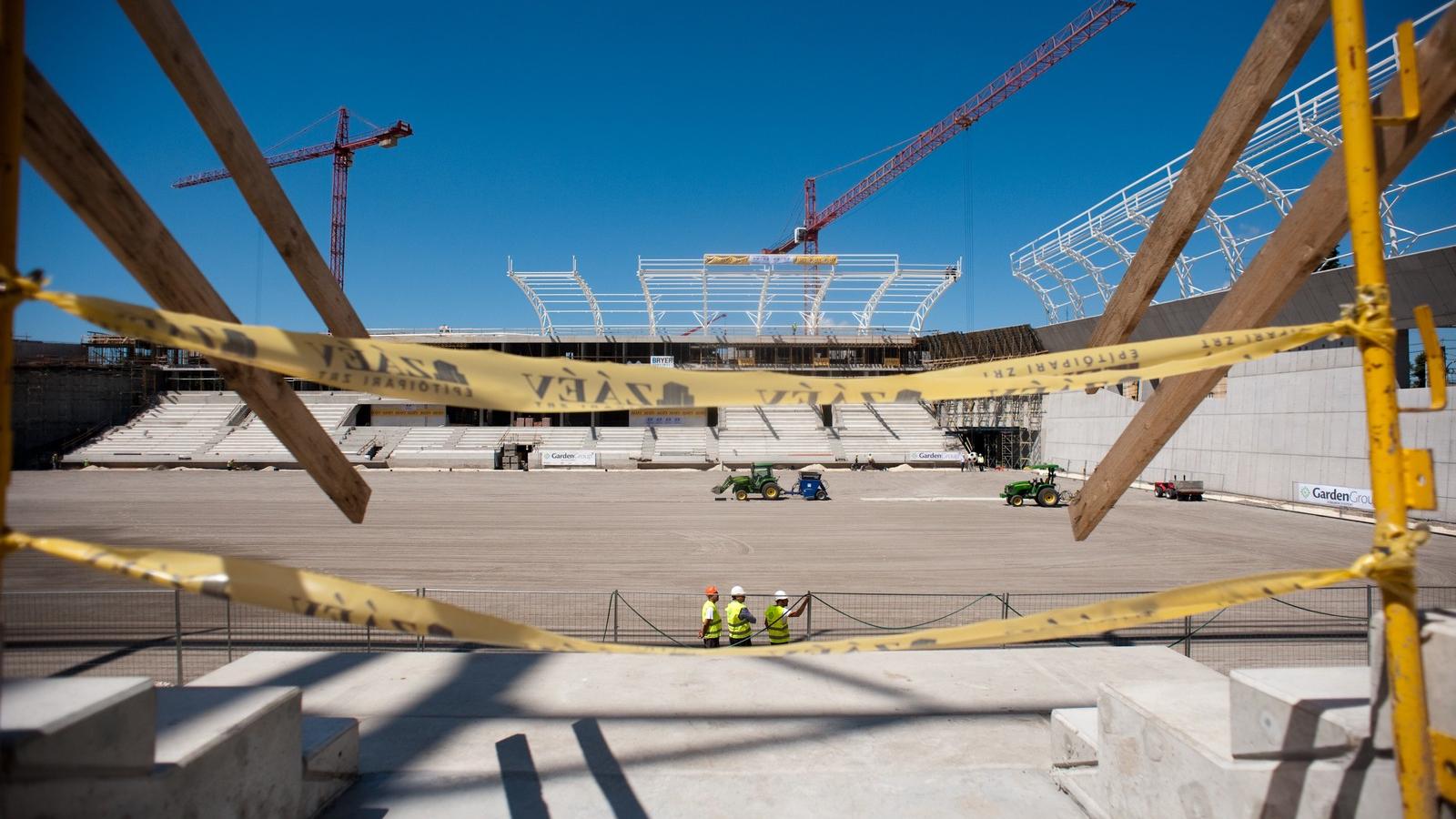 Építik a Hidegkuti Nándor Stadiont 2016-ban FOTÓ: Tóth Gergő/Népszava