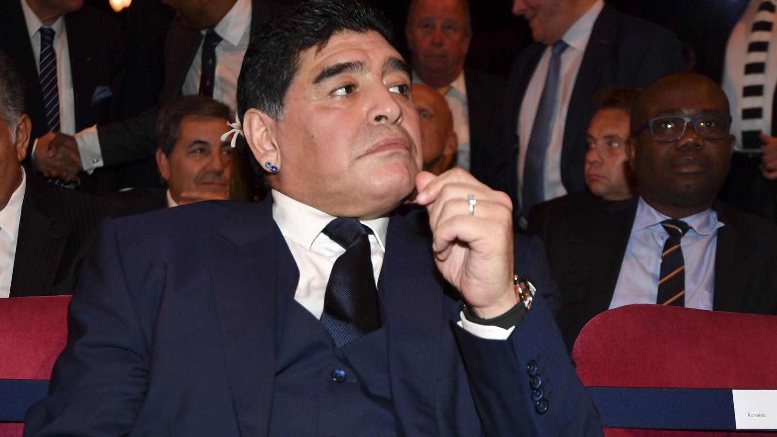 Diego Maradona a FIFA-gálán. FOTÓ: BEN STANSALL / AFP