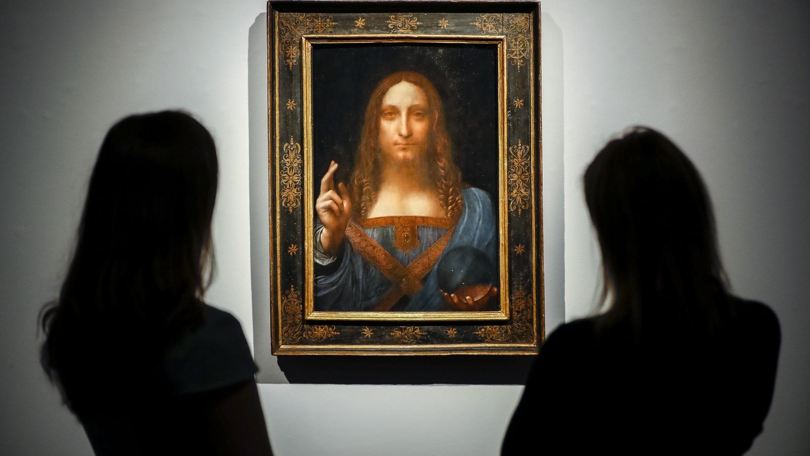 450,3 millió dollár - Rekordáron kelt el a Leonardo da Vincinek tulajdonított Salvator Mundi című kép a Christie`s-nél Fotó: AFP