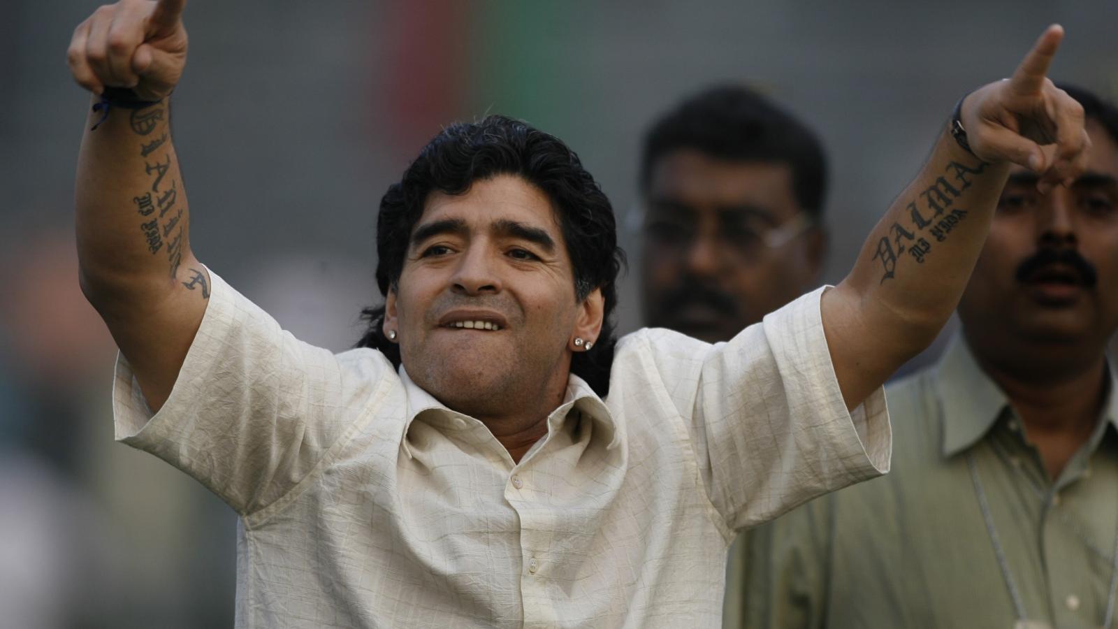 Maradona 2008-ban, Indiában - AFP fotó
