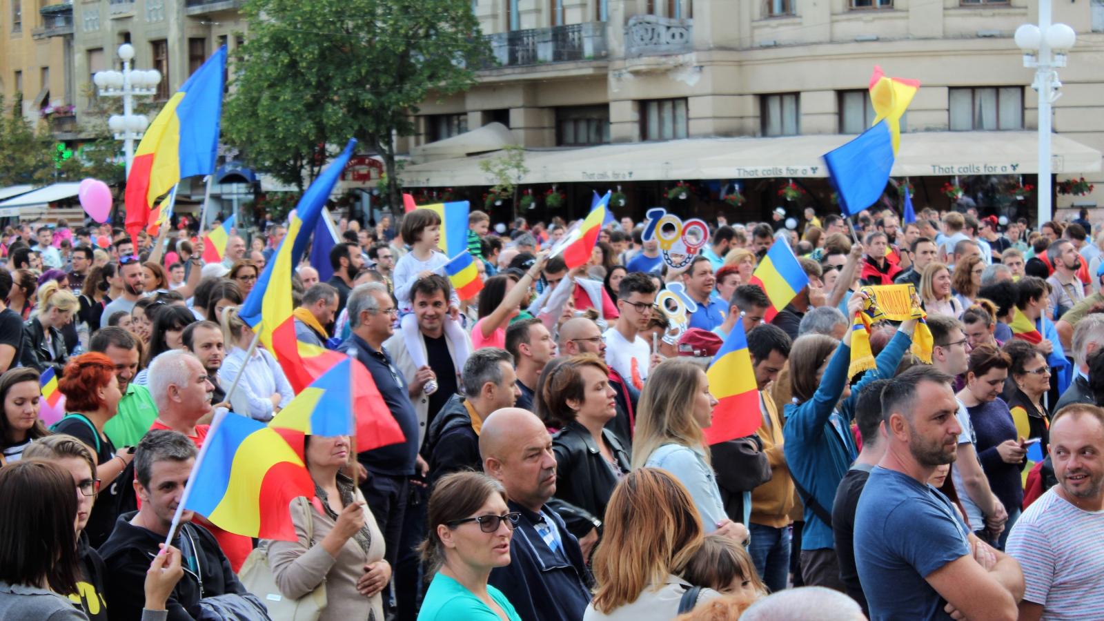 Temesvári tüntetés vasárnap. Fotó: Adrian Pscurariu / CrowdSpark