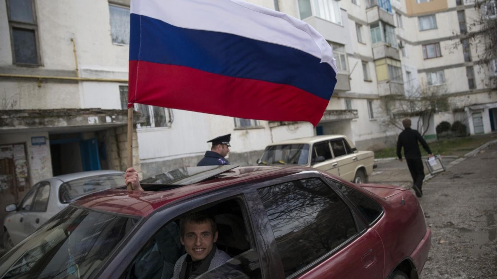 Egyre több az orosz zászló Kelet-Ukrajnában FOTÓ: EUROPRESS/GETTY IMAGES/DAN KITWOOD