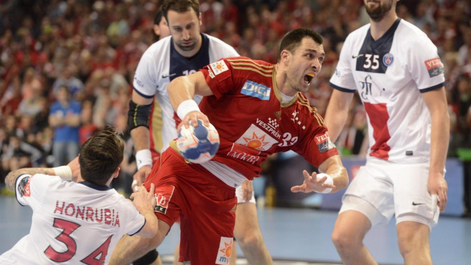 Hatalmas csatában, de nagy fölénnyel verték a veszprémiek a PSG-t és jutottak történetük első BL Final Fourjába FOTÓ: MTI/KOVÁCS