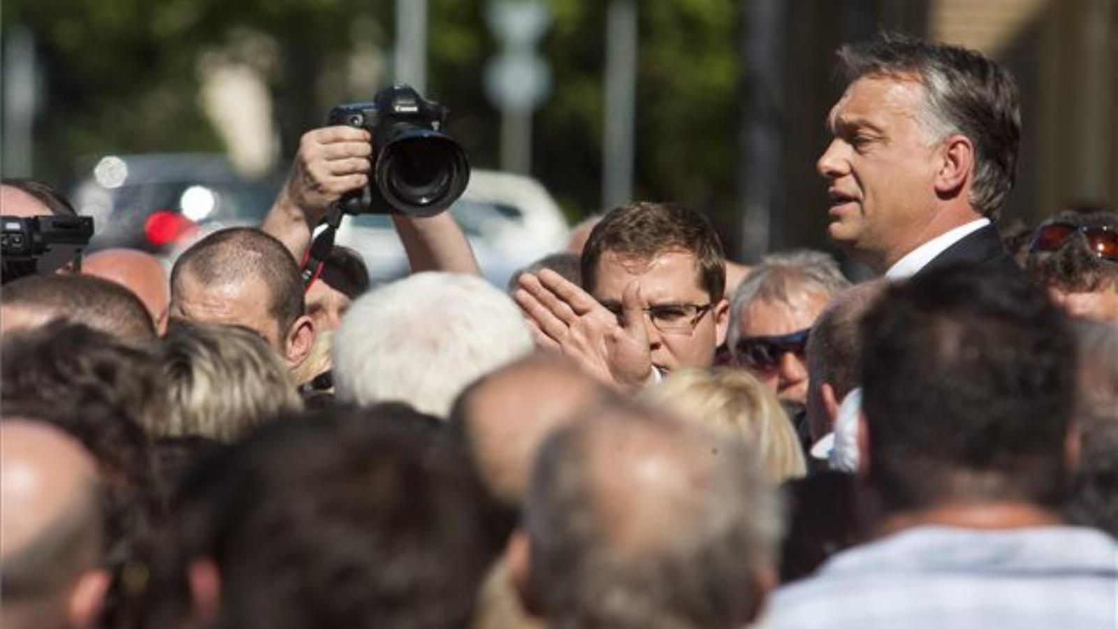  Orbán Viktor miniszterelnök beszédet mond a Fidesz körmendi EP-választási rendezvényén 2014. május 20-án. MTI Fotó: Varga Györg