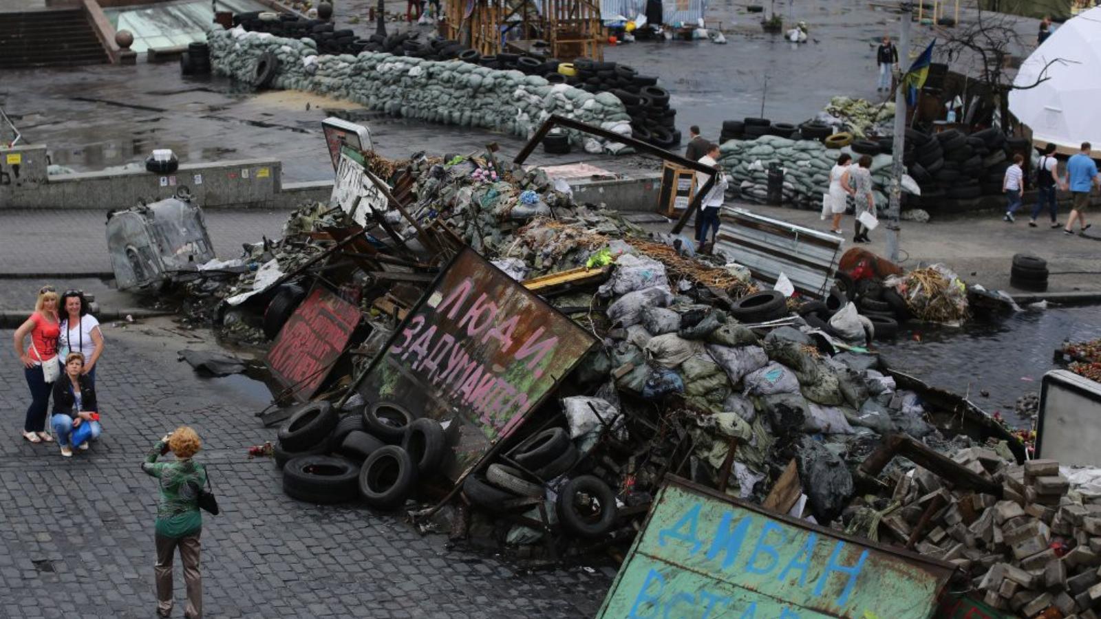 Még áll a sátortábor a Majdanon FOTÓ: EUROPRESS/GETTY IMAGES/DAN KITWOOD